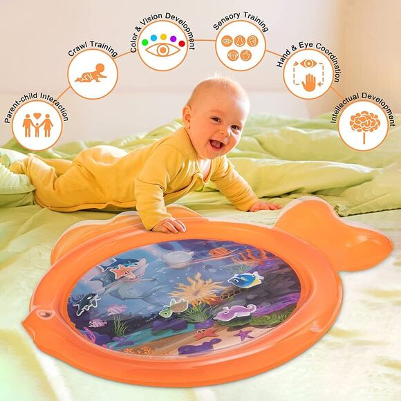 Tummy Play Time Mat for Baby Boys and Girls Over 3 Months, Inflatable Water Mat - Picture 5 of 11